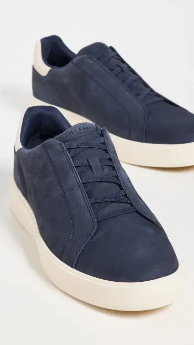 Cole Haan GrandPro Luxe Slip-On Sneakers Navy Blazer Nubuck/Ivory 8 | Thumbnail 4