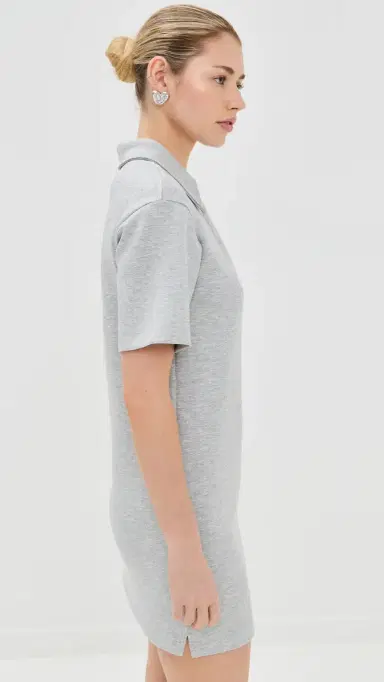 LE BOP Solene Polo Mini Dress Heather Grey | Thumbnail 4