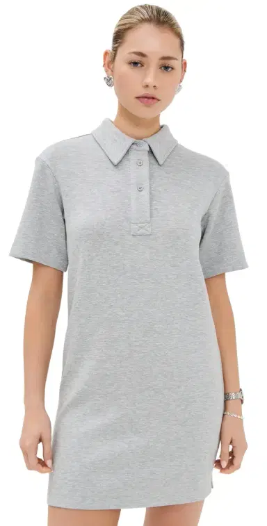 LE BOP Solene Polo Mini Dress Heather Grey | Thumbnail 1