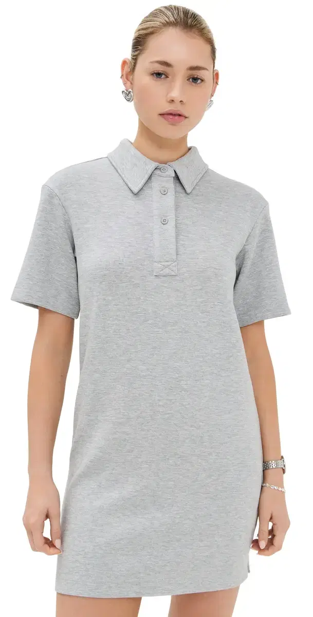LE BOP olene Polo Mini Dress Heather Grey