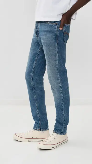 Nudie Jeans Steady Eddie II Tapered Jeans Blue Haze | Thumbnail 4