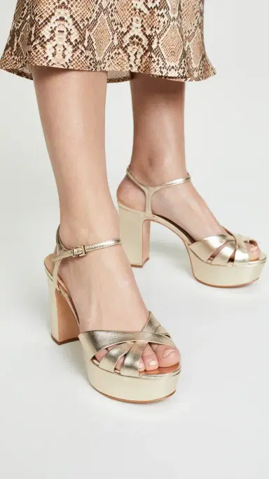 Schutz Keefa Platform Sandals Platina 9 | Thumbnail 3