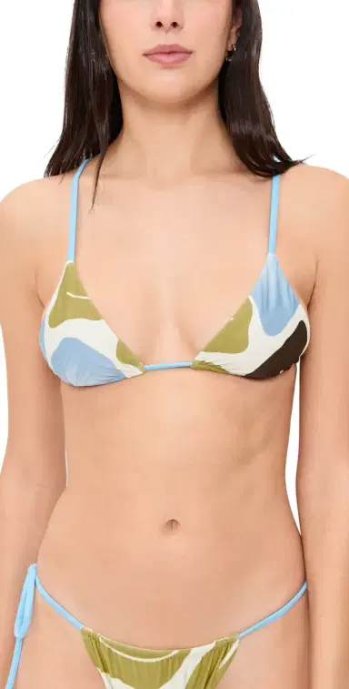SIR. Lola String Triangle Bikini Top Fiorello Verde | Thumbnail 1