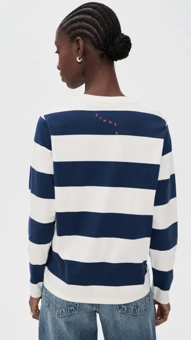 Clare V. Long Sleeve Tee Cream/Navy | Thumbnail 3 Clare V. Long Sleeve Tee Cream/Navy | Thumbnail 3