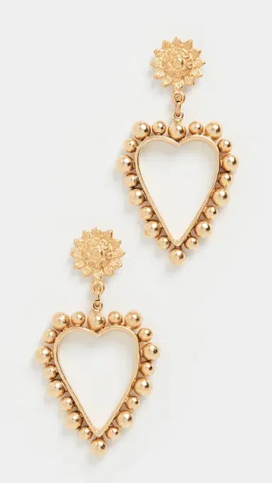 Brinker + Eliza Heart of Gold Earrings Gold One Size | Thumbnail 2