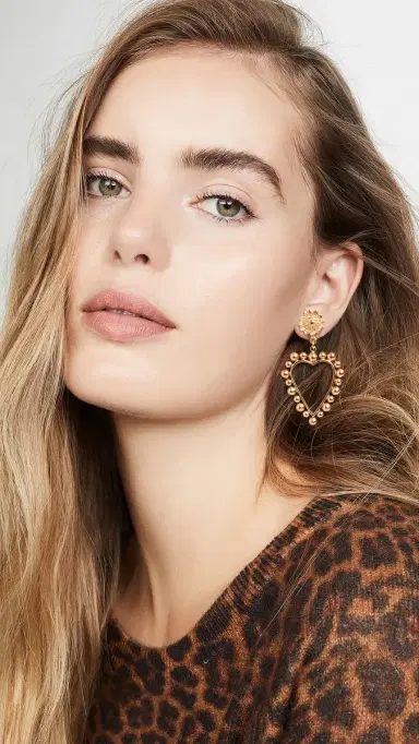 Brinker + Eliza Heart of Gold Earrings Gold One Size | Thumbnail 3
