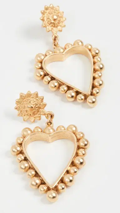 Brinker + Eliza Heart of Gold Earrings Gold One Size | Thumbnail 4
