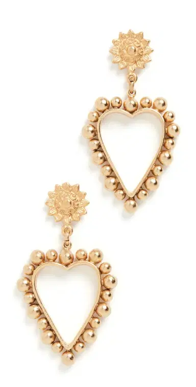 Brinker + Eliza Heart of Gold Earrings Gold One Size | Thumbnail 1