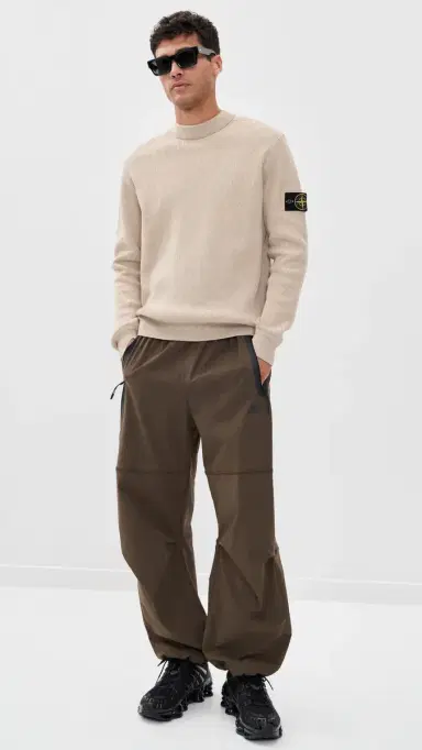 Stone Island Ribbed Cotton Crew Sweater Deserto Melange | Thumbnail 5 Stone Island Ribbed Cotton Crew Sweater Deserto Melange | Thumbnail 5