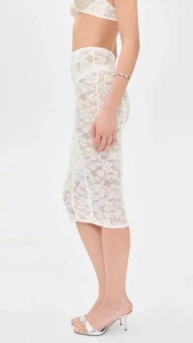 Fleur du Mal Le tretch Lace Pencil Skirt | Thumbnail 4 Fleur du Mal Le tretch Lace Pencil Skirt | Thumbnail 4