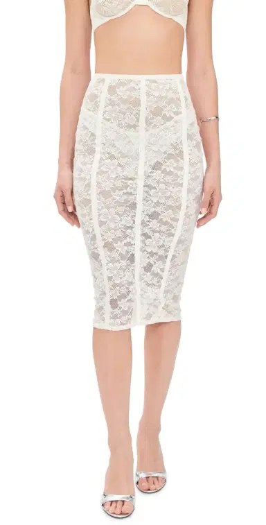 Fleur du Mal Le tretch Lace Pencil Skirt | Thumbnail 1 Fleur du Mal Le tretch Lace Pencil Skirt | Thumbnail 1