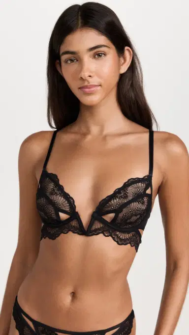 Thistle and Spire Kane Cutout V Wire Bra Black 34D | Thumbnail 2