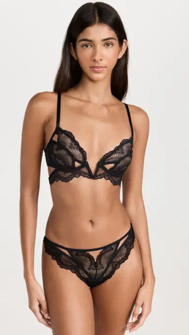 Thistle and Spire Kane Cutout V Wire Bra Black 34D | Thumbnail 5