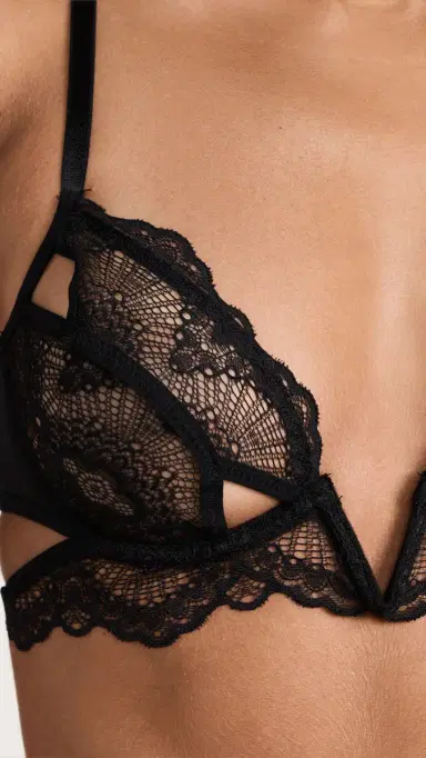 Thistle and Spire Kane Cutout V Wire Bra Black 34D | Thumbnail 6