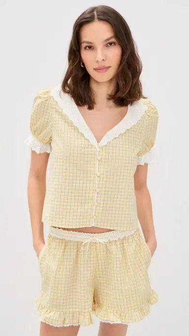 WAYF Emma Short Sleeve Top Yellow | Thumbnail 2 WAYF Emma Short Sleeve Top Yellow | Thumbnail 2
