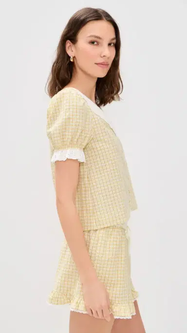 WAYF Emma Short Sleeve Top Yellow | Thumbnail 4 WAYF Emma Short Sleeve Top Yellow | Thumbnail 4