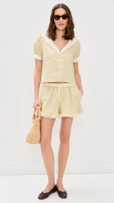 WAYF Emma Short Sleeve Top Yellow | Thumbnail 5 WAYF Emma Short Sleeve Top Yellow | Thumbnail 5