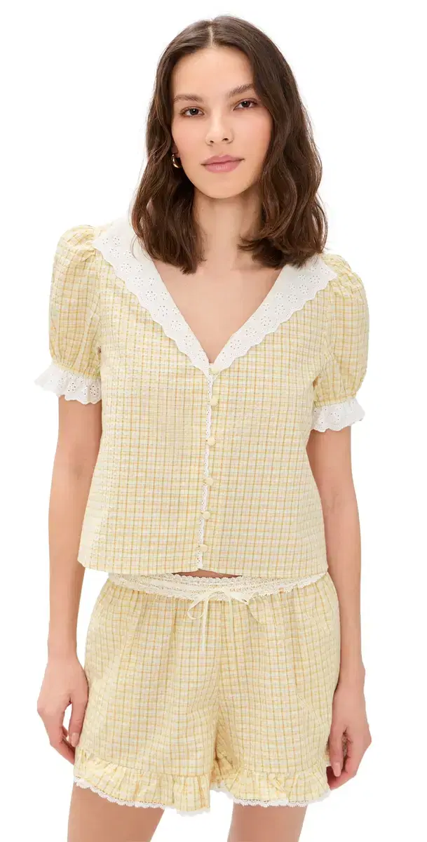 Emma Short Sleeve Top Yellow