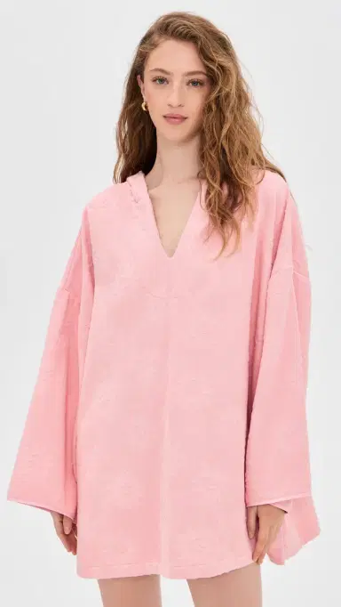 Hunza G Sunny Terry Cloth Poncho Pink One Size | Thumbnail 2 Hunza G Sunny Terry Cloth Poncho Pink One Size | Thumbnail 2