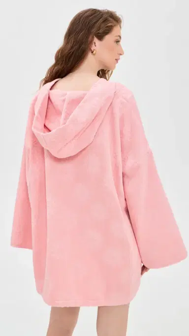 Hunza G Sunny Terry Cloth Poncho Pink One Size | Thumbnail 3 Hunza G Sunny Terry Cloth Poncho Pink One Size | Thumbnail 3