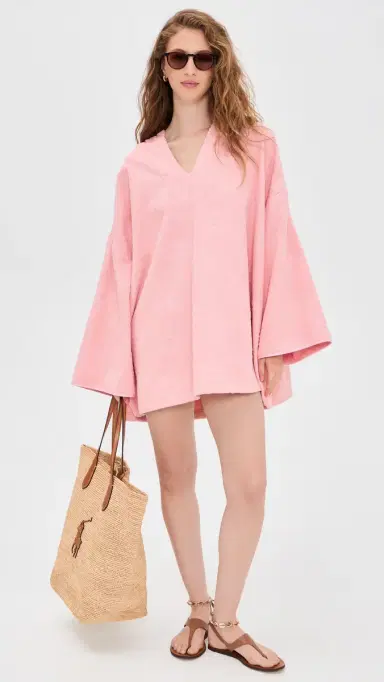 Hunza G Sunny Terry Cloth Poncho Pink One Size | Thumbnail 5 Hunza G Sunny Terry Cloth Poncho Pink One Size | Thumbnail 5