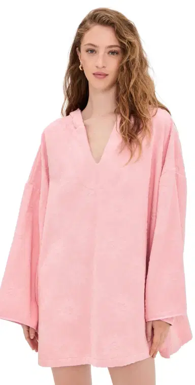 Hunza G Sunny Terry Cloth Poncho Pink One Size | Thumbnail 1 Hunza G Sunny Terry Cloth Poncho Pink One Size | Thumbnail 1