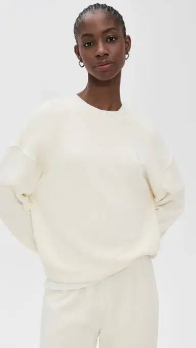 ÉTERNE Oversized Crewneck Sweatshirt Cream | Thumbnail 2