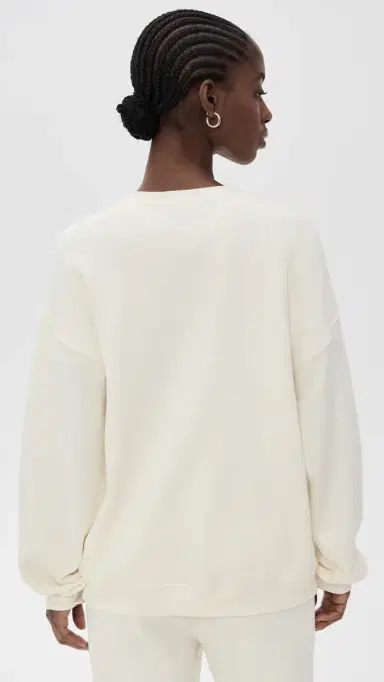 ÉTERNE Oversized Crewneck Sweatshirt Cream | Thumbnail 3
