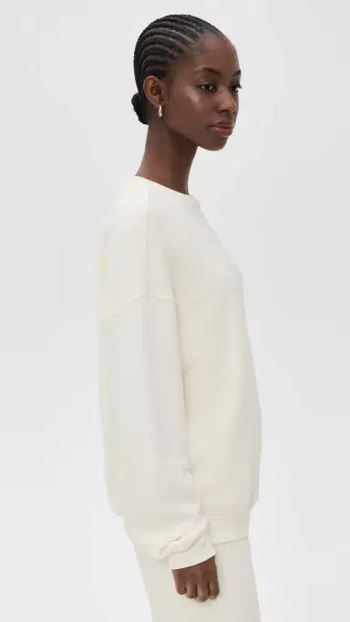 ÉTERNE Oversized Crewneck Sweatshirt Cream | Thumbnail 4