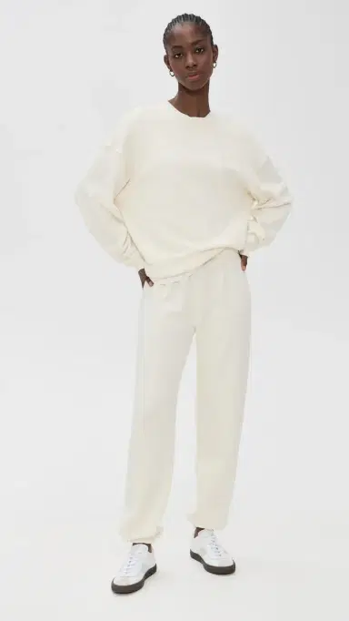 ÉTERNE Oversized Crewneck Sweatshirt Cream | Thumbnail 5