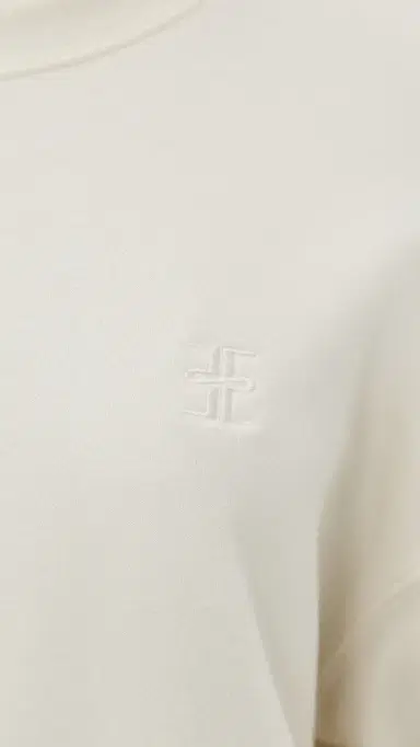 ÉTERNE Oversized Crewneck Sweatshirt Cream | Thumbnail 6
