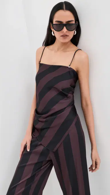 LE BOP Frankie Top Chocolate/Black Stripe | Thumbnail 3