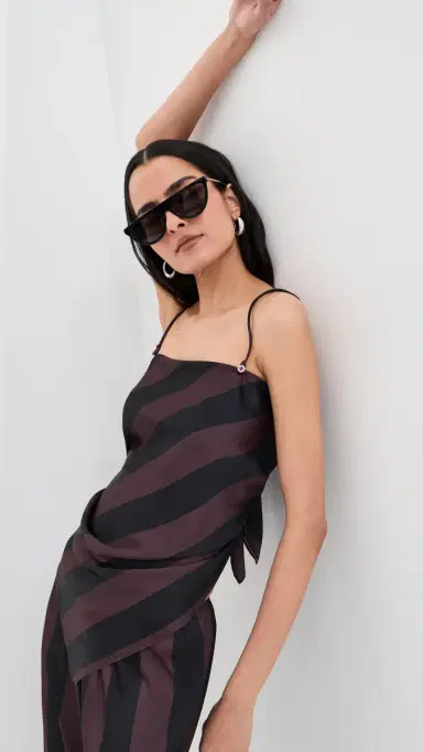 LE BOP Frankie Top Chocolate/Black Stripe | Thumbnail 5