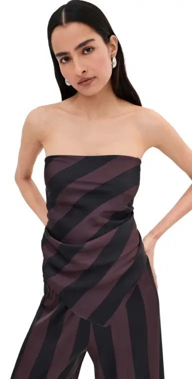 LE BOP Frankie Top Chocolate/Black Stripe | Thumbnail 1