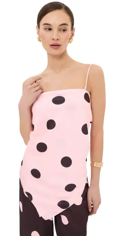 LE BOP Frankie Top Pink/Brown Dot M/L | Thumbnail 1