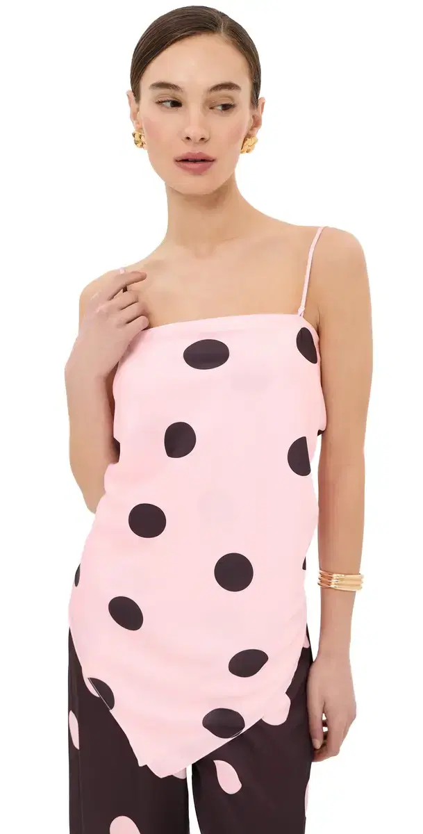 Frankie Top Pink/Brown Dot
