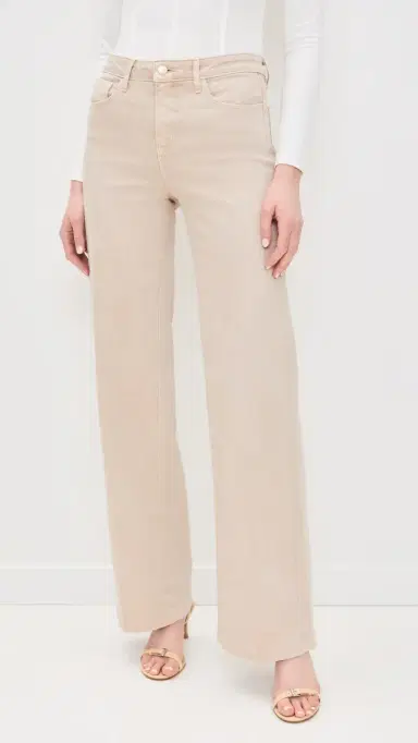 L'Agence Clayton High Rise Wide Leg Jeans Biscuit 29 | Thumbnail 2