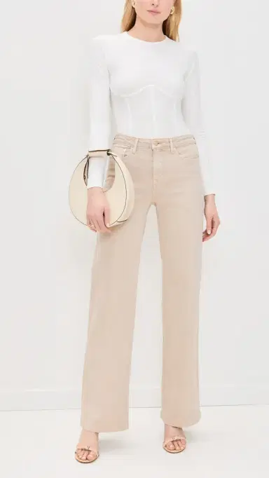 L'Agence Clayton High Rise Wide Leg Jeans Biscuit 29 | Thumbnail 5