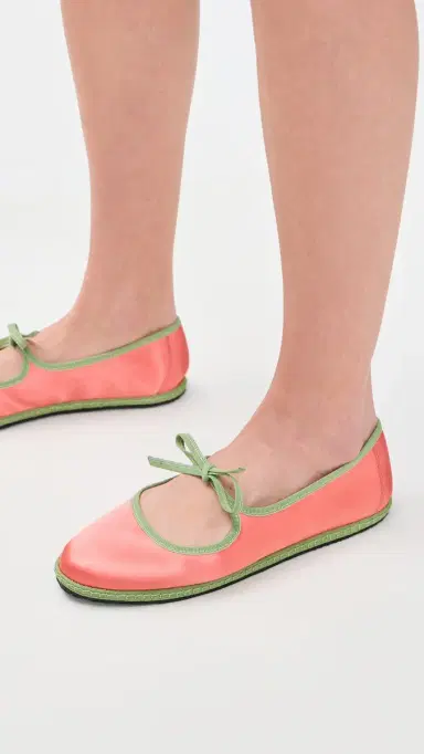 Vibi Venezia Brigitte Silk Mary Jane Flats Salmone 36 | Thumbnail 3