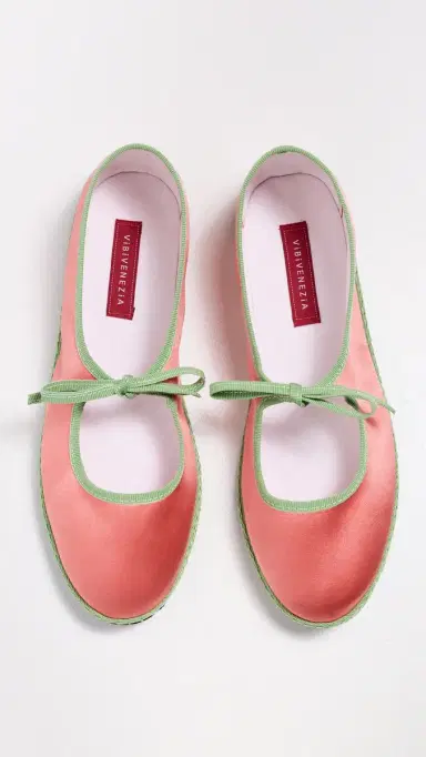 Vibi Venezia Brigitte Silk Mary Jane Flats Salmone 36 | Thumbnail 5