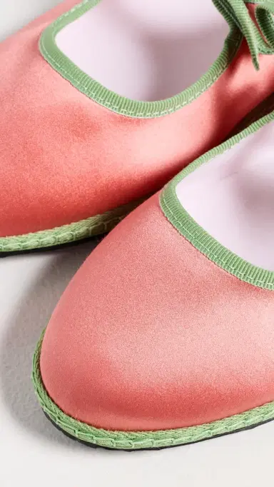 Vibi Venezia Brigitte Silk Mary Jane Flats Salmone 36 | Thumbnail 6