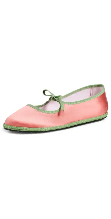 Vibi Venezia Brigitte Silk Mary Jane Flats Salmone 36 | Thumbnail 1
