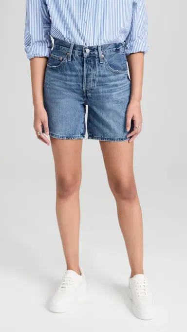 Levi's 501 Mid Thigh Shorts Blue Beauty 24 | Thumbnail 2