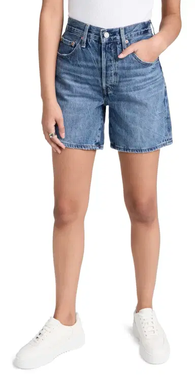Levi's 501 Mid Thigh Shorts Blue Beauty 24 | Thumbnail 1
