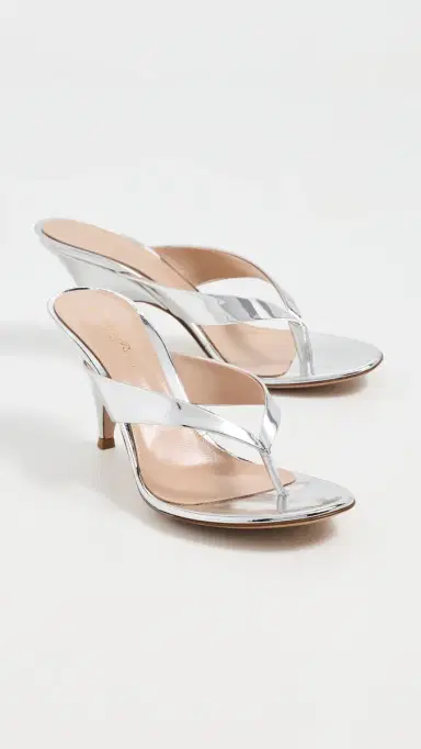 Gianvito Rossi Metallic Leather Sandals Silver 37 | Thumbnail 5