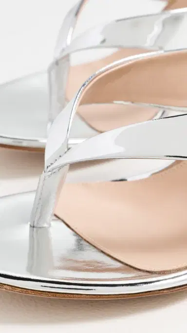 Gianvito Rossi Metallic Leather Sandals Silver 37 | Thumbnail 6