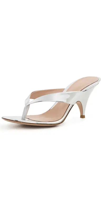 Gianvito Rossi Metallic Leather Sandals Silver 37 | Thumbnail 1