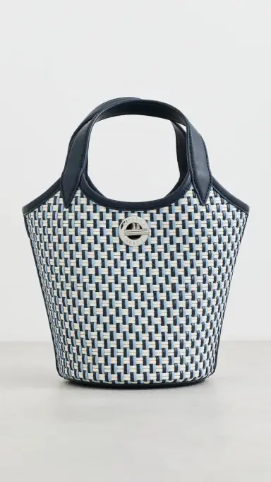 Veronica Beard Woven Anchor Bucket Bag Navy Multi One Size | Thumbnail 2