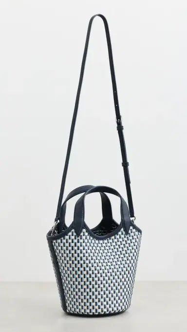 Veronica Beard Woven Anchor Bucket Bag Navy Multi One Size | Thumbnail 4