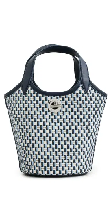 Veronica Beard Woven Anchor Bucket Bag Navy Multi One Size | Thumbnail 1